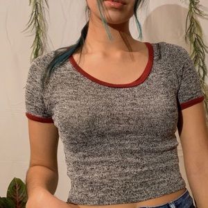 gray crop top